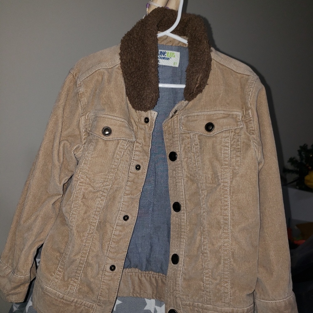 5t boys brown curdoroy coat